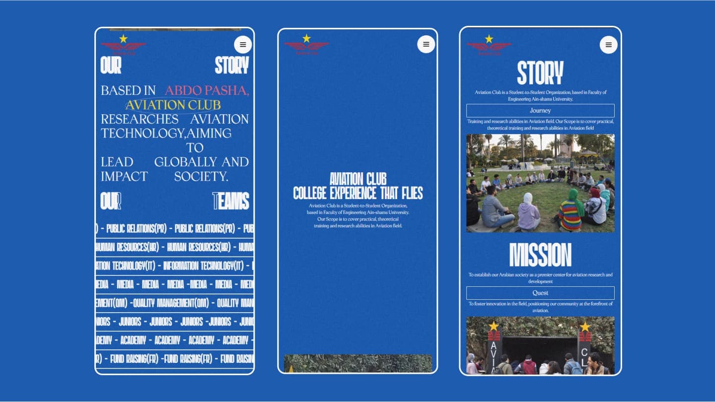 Screenshot from Aviation club website