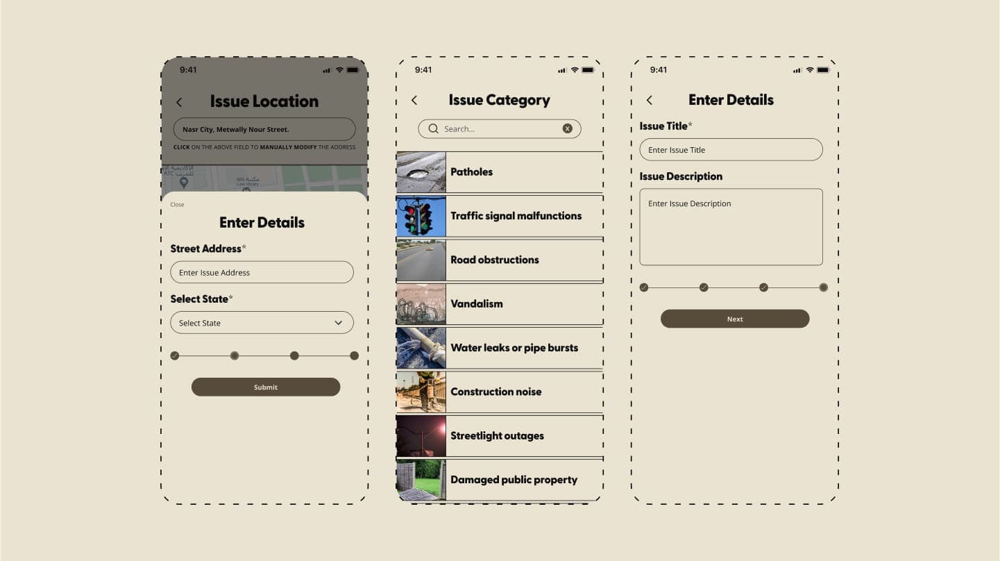 Screenshot from fixMyCity app