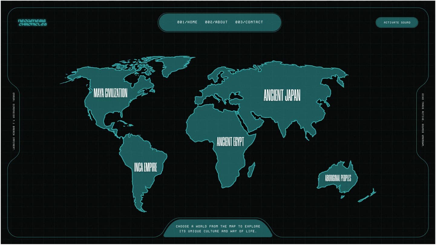 Screenshot from neogenesis chronicles website