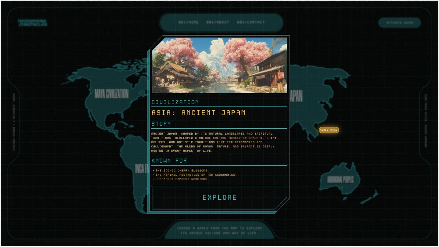 Screenshot from neogenesis chronicles website