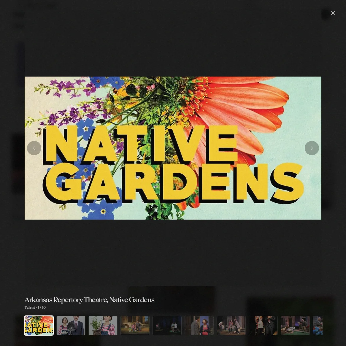 Aurora Leonard website: Project lightbox: Native Gardens image gallery with thumbnail strip