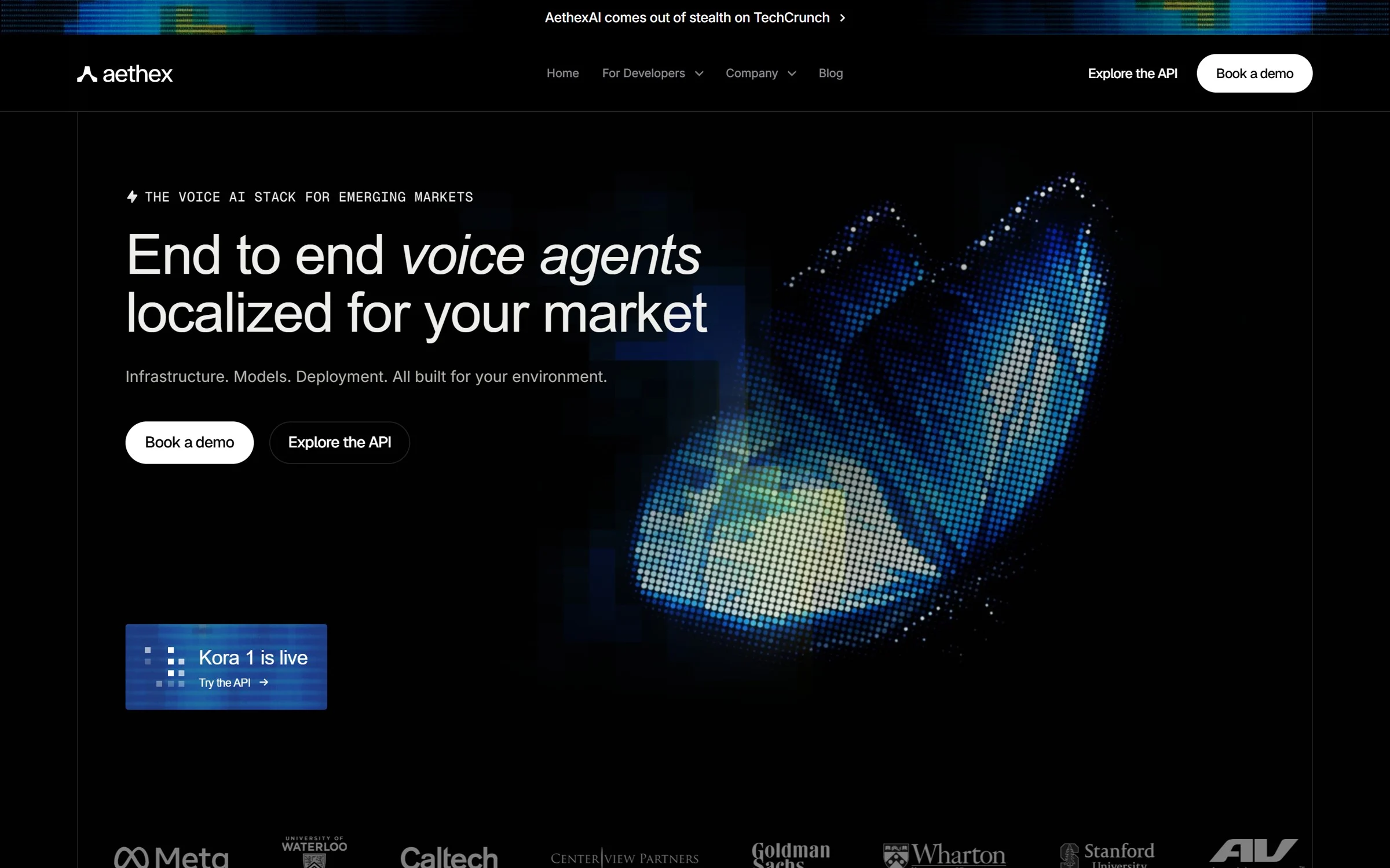 The aethex home page on desktop