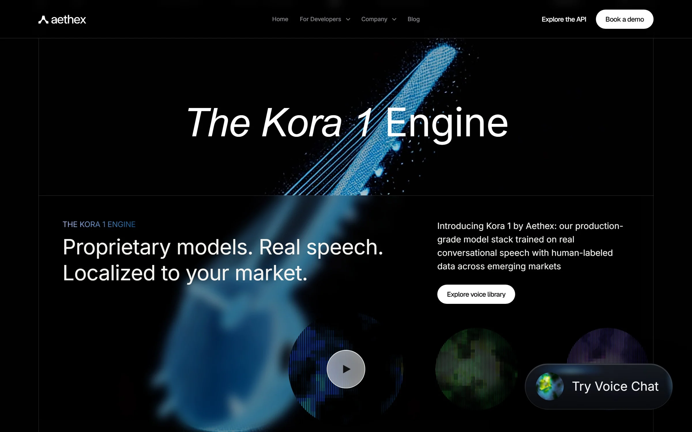 The Kora 1 engine section on desktop