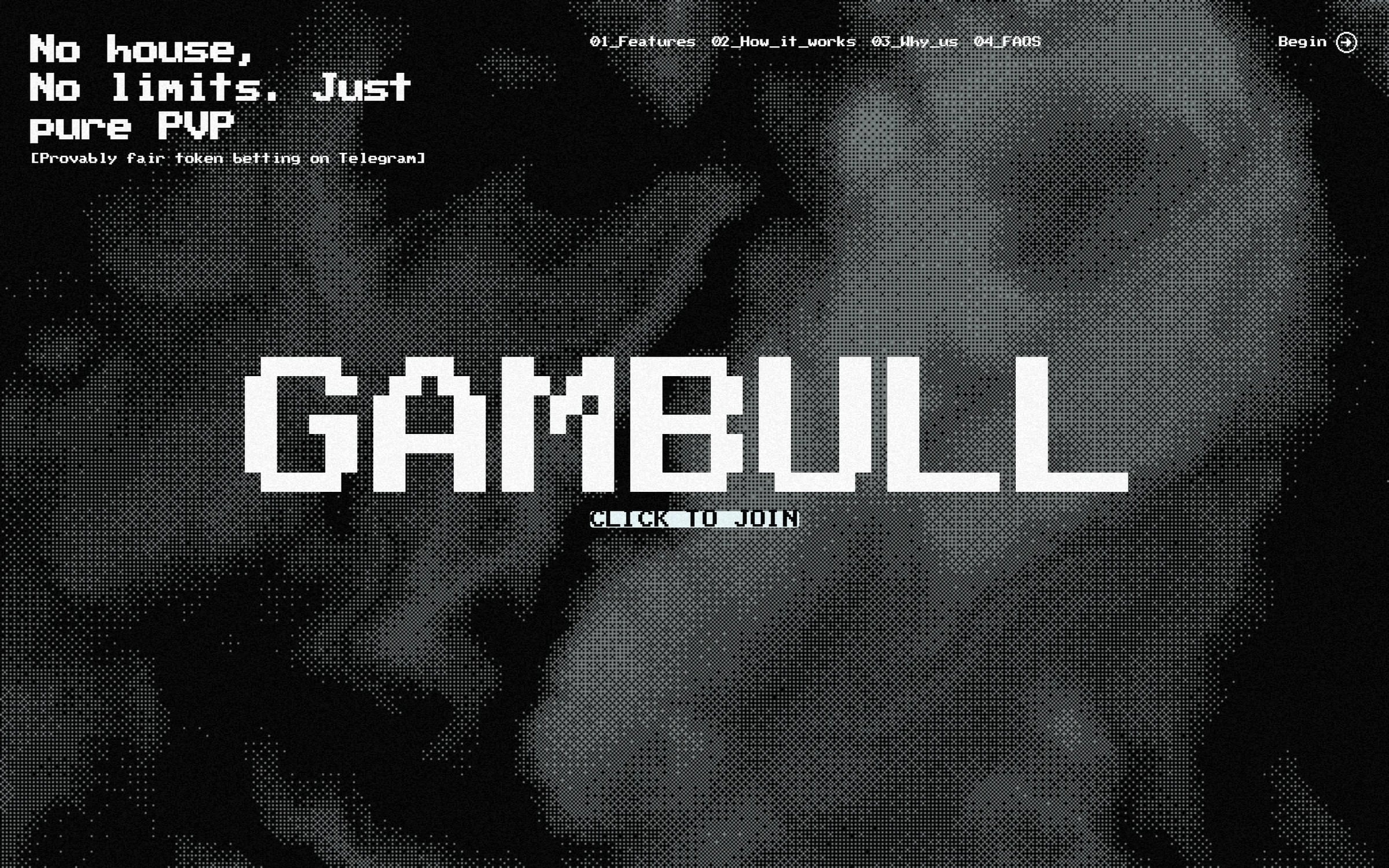 The Gambull home page on desktop
